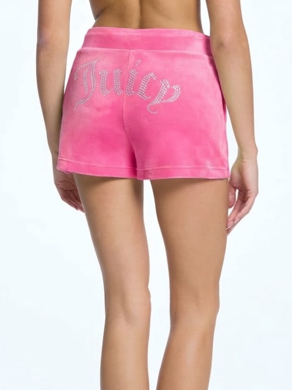 Juicy Couture Bling Velour Track Shorts - Small - Bubblegum Pink